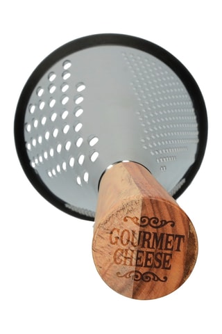 Râpe en acier inoxydable et bois Gourmet Cheese - 11 x 11 x 28,5 cm