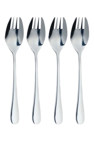 Set de 4 fourchettes buffet en acier inoxydable - 21,5 x 8 x 2,4 cm