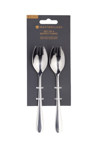 Set de 4 fourchettes buffet en acier inoxydable - 21,5 x 8 x 2,4 cm