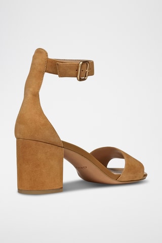Sandales à talons en cuir de chèvre nubuck Virnilisa - Marron clair