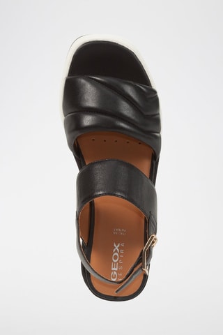 Sandales compensées en cuir de mouton nappa Rosita B - Noir