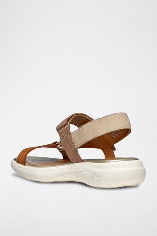 Sandales en cuir Spherica - Marron clair et argenté