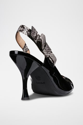 Sandales à talons en cuir verni Elisangel - Noir
