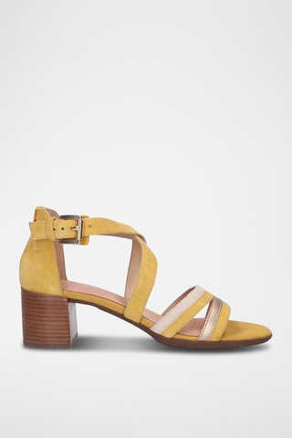 Sandales à talons en cuir Marykarmen - Moutarde