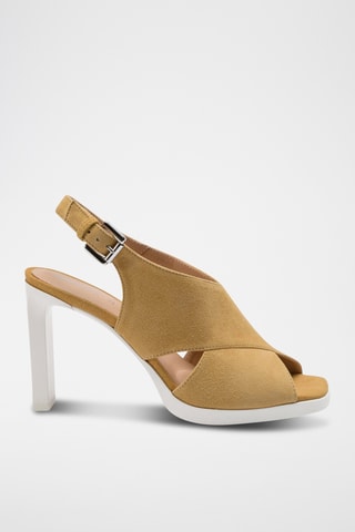 Sandales à talons en nubuck Jenieve - Camel