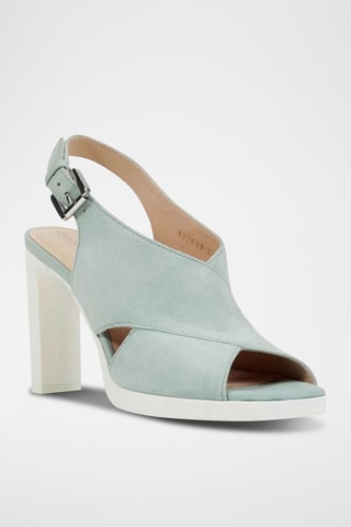 Sandales à talons en nubuck Jenieve - Vert d’eau