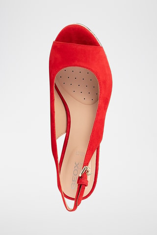 Sandales compensées en nubuck Yulimar - Rouge