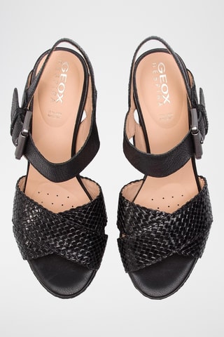 Sandales compensées en cuir Yulimar - Noir