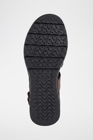 Sandales compensées en cuir Torrence - Noir et marron clair