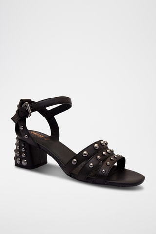 Sandales à talons en cuir Seyla - Noir