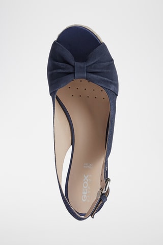 Sandales compensées en nubuck Soleil - Bleu marine
