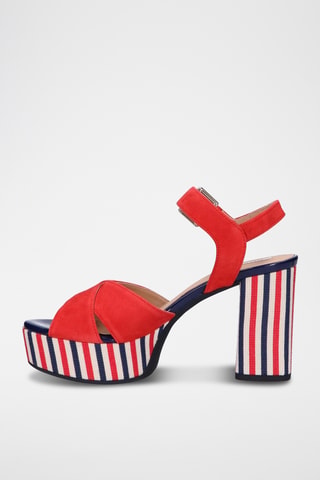Sandales à talons en nubuck Galene - Rouge
