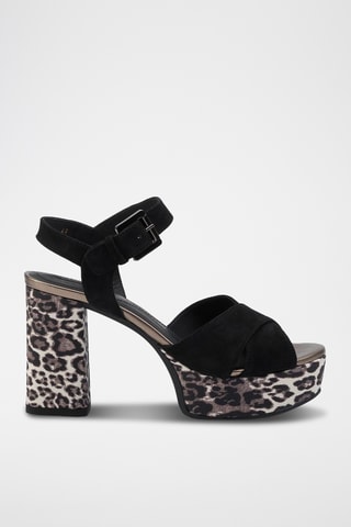 Sandales à talons en nubuck Galene - Noir