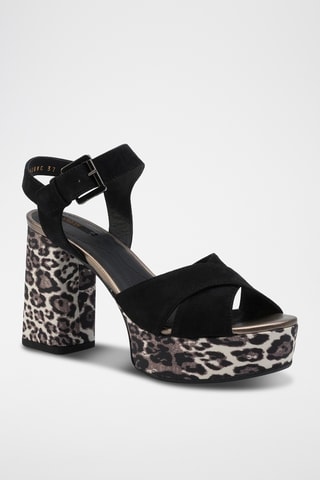 Sandales à talons en nubuck Galene - Noir