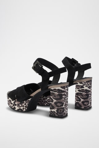 Sandales à talons en nubuck Galene - Noir