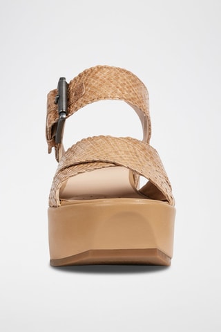 Sandales compensées en cuir Zerfie - Taupe clair