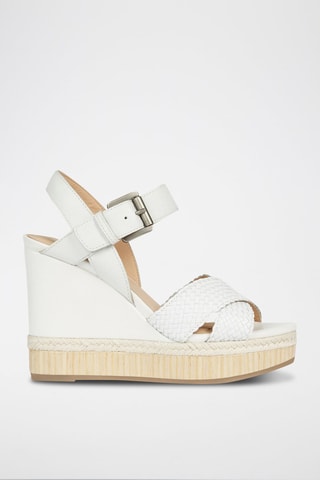Sandales compensées en cuir Yulimar Blanc