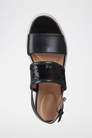 Sandales compensées en cuir Wimbley - Noir