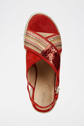 Sandales plateformes en cuir de chèvre Shakima - Rouge et fuchsia