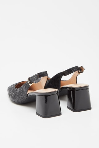 Sandales à talons en cuir de chèvre nubuck Seyla Noir