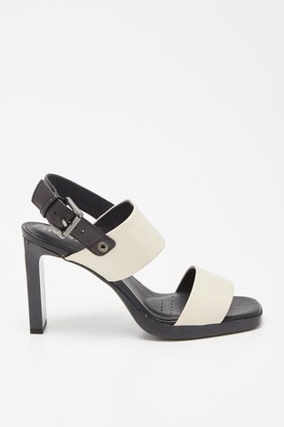 Sandales à talons en cuir Jenieve Ecru