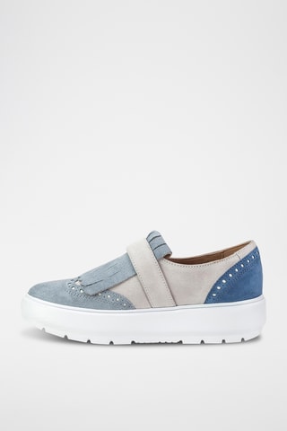 Mocassins plateformes en nubuck Kaula - Ecru et vert d’eau