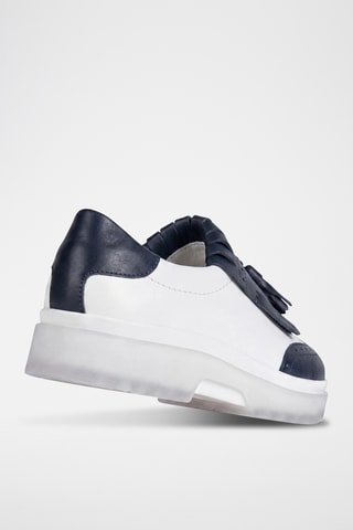 Mocassins en cuir Myluse - Blanc et bleu marine