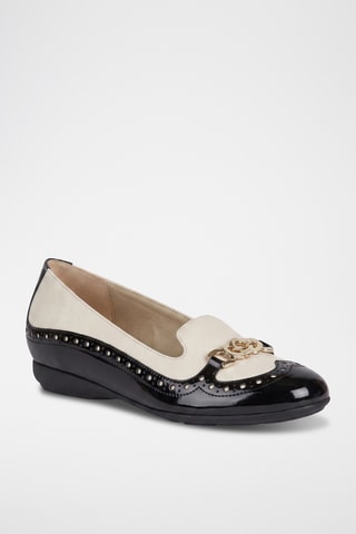 Mocassins en cuir Annytah - Noir et beige