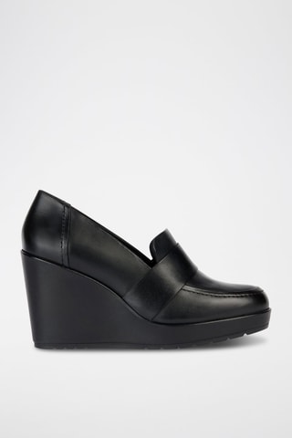 Mocassins compensés en cuir nappa Manilva - Noir