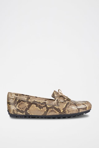 Mocassins en cuir Leelyan Ocre et doré