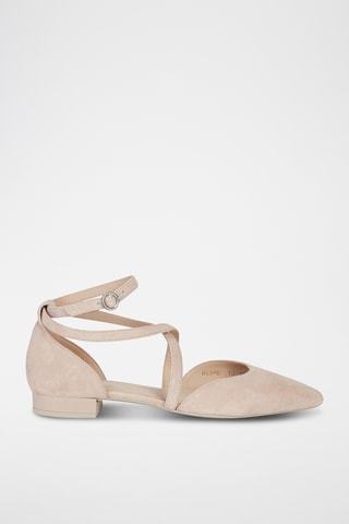 Escarpins en cuir de chèvre nubuck Charyssa - Beige clair