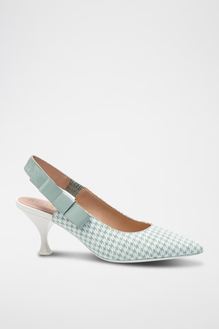 Escarpins en cuir Elisangel - Vert d’eau et blanc