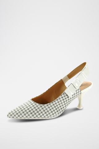 Escarpins en cuir Elisangel - Gris clair et blanc