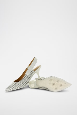 Escarpins en cuir Elisangel - Gris clair et blanc