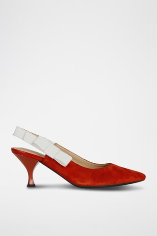 Escarpins en cuir Elisangel - Rouge et blanc