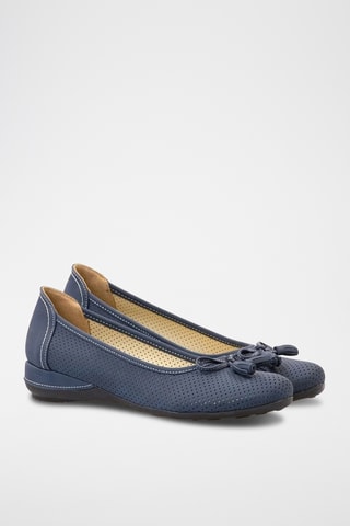 Ballerines en cuir Annytah - Bleu marine