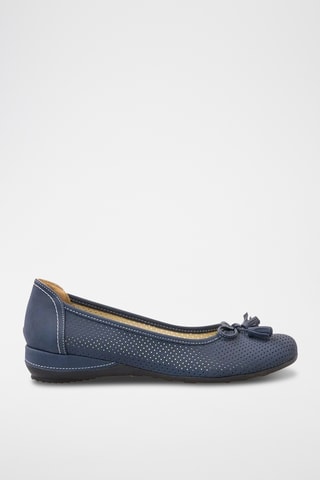 Ballerines en cuir Annytah - Bleu marine