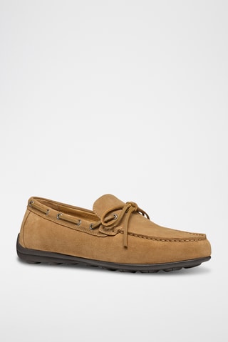 Chaussures bateau en cuir de veau nubuck Spherica - Marron