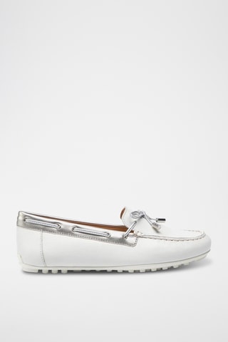 Chaussures bateau en cuir Leelyan - Blanc