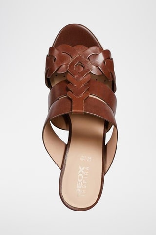Mules compensées en cuir Yulimar - Marron