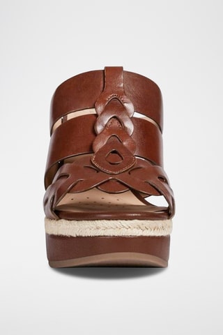 Mules compensées en cuir Yulimar - Marron
