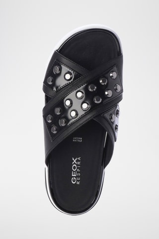 Mules plateformes en cuir Ottaya - Noir