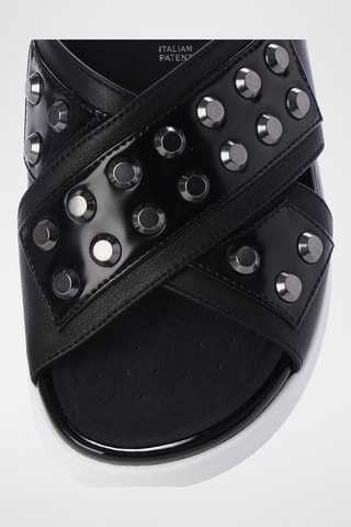 Mules plateformes en cuir Ottaya - Noir