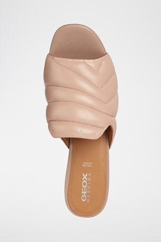 Mules à talons en cuir de mouton nappa Onice - Nude