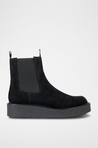 Bottines Chelsea compensées en nubuck Elidea - Noir