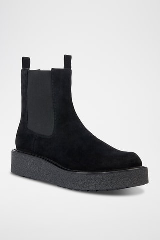 Bottines Chelsea compensées en nubuck Elidea - Noir