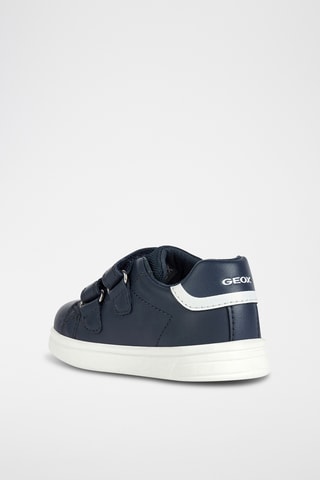 Bottines en cuir Djrock - Bleu marine et blanc