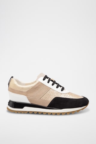 Baskets en cuir Tabelya - Doré et noir