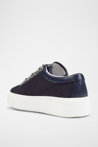 Baskets plateformes en cuir Nhenbus - Bleu nuit