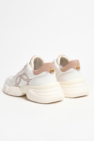 Baskets compensées en cuir pleine fleur - Blanc